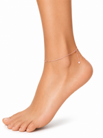 Load image into Gallery viewer, Rose Silver Heart Charm Anklet