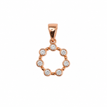 Load image into Gallery viewer, Rose Gold Bezel Circle Sterling Silver Pendant