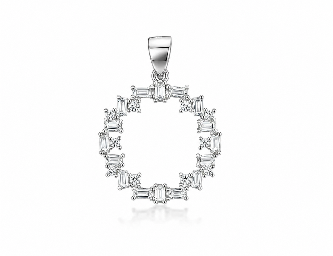 Radiant Circular Baguette Zircon Pendant