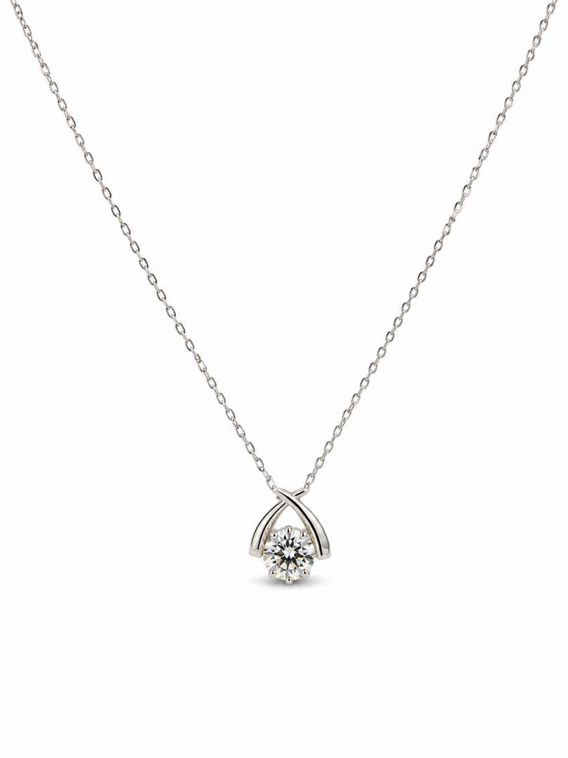 Wishbone Solitaire Necklace