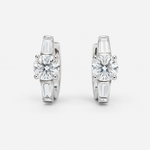 Load image into Gallery viewer, Classic Solitaire Hoop Earrings
