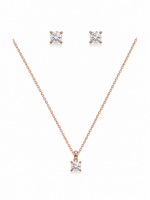 Load image into Gallery viewer, Classic Solitaire Rose Gold Sterling Silver Necklace