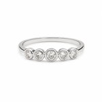 Load image into Gallery viewer, Five-Stone Bezel Silver Ring