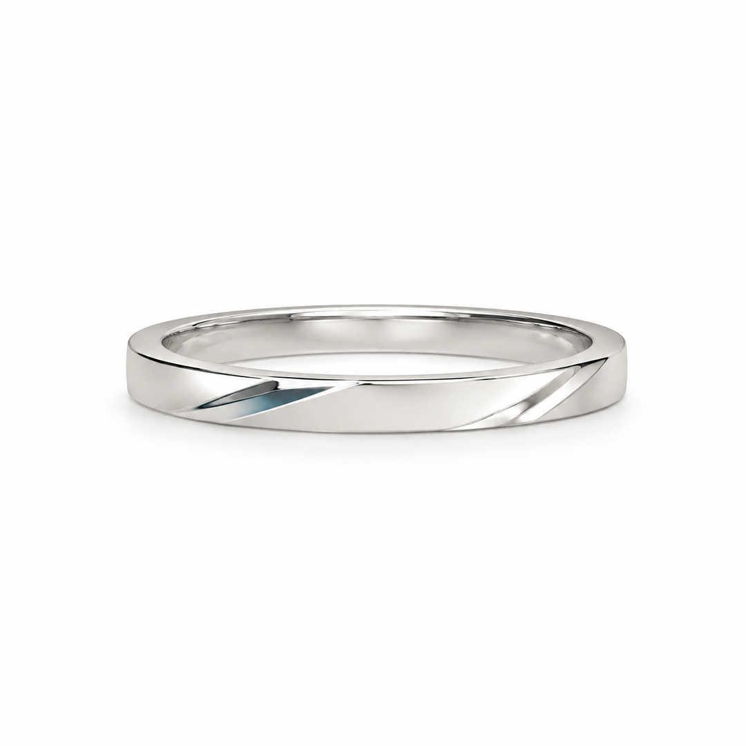 Minimal Diagonal Cut Silver Band