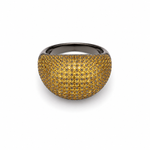 Load image into Gallery viewer, Golden Pave Dome Silver Ring
