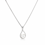 Load image into Gallery viewer, Classic Pearl Teardrop Sterling Silver Necklace