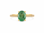 Load image into Gallery viewer, Golden Oval Emerald &amp; Cubic Zirconia Ring