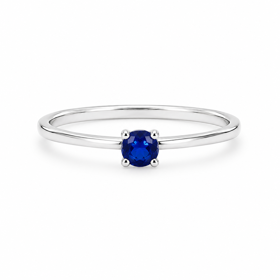 Blue Solitaire Ring