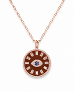 Load image into Gallery viewer, Rose Evil Eye Medallion Necklace
