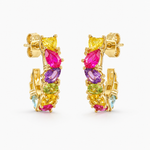 Load image into Gallery viewer, Rainbow Petal Hoop Earrings