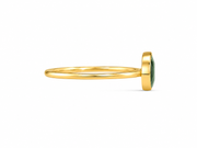 Golden Pear-Cut Emerald Solitaire Ring