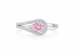 Load image into Gallery viewer, Blush Pink Pear Halo Split Shank Ring