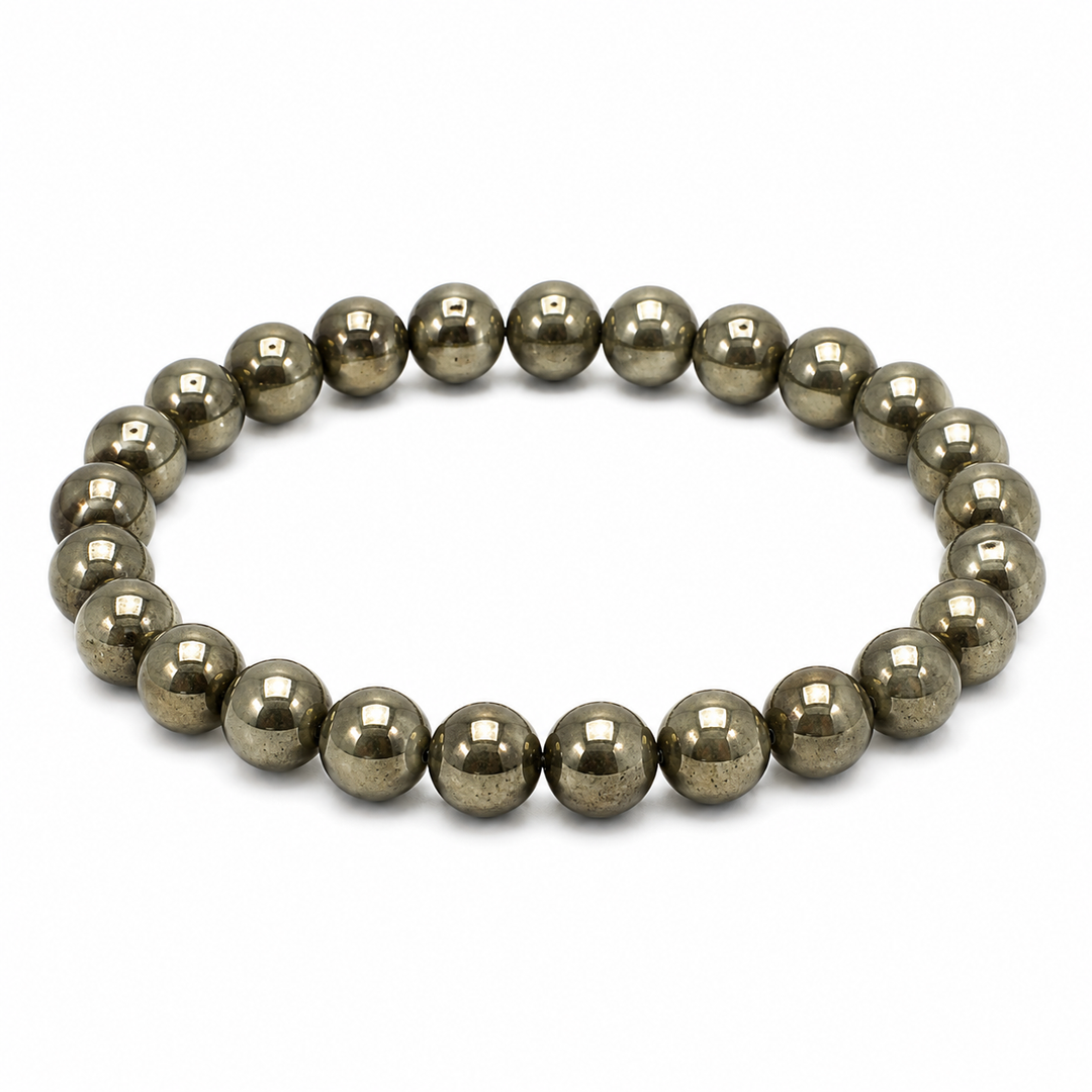 Pyrite Beaded Crystal Bracelet