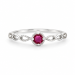 Load image into Gallery viewer, Ruby Infinity Halo Silver Ring