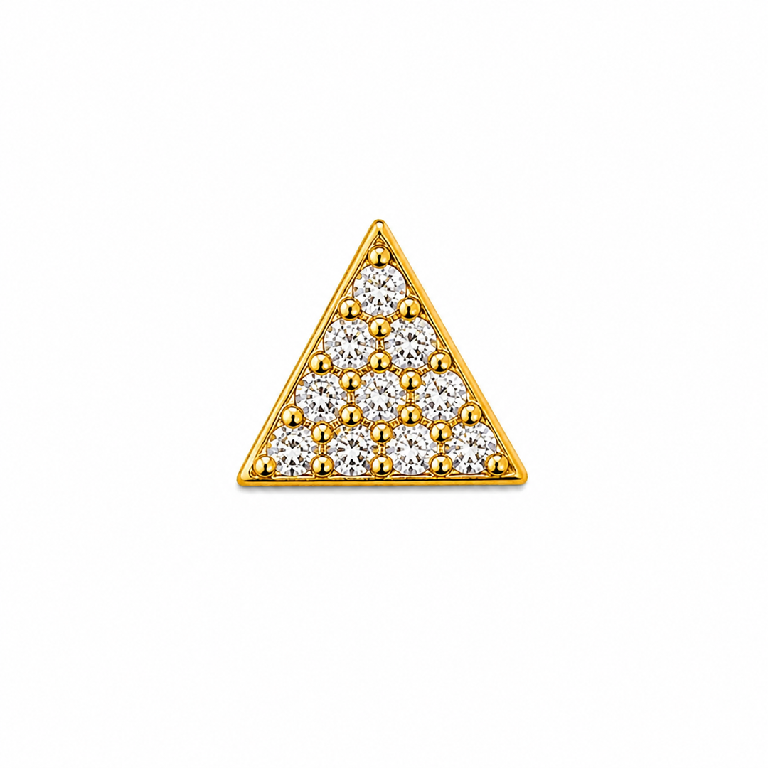 Geometric Triangle Gold-Plated Sterling Silver Nose Pin