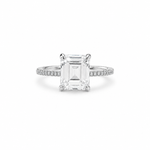 Load image into Gallery viewer, Emerald-Cut Solitaire Spark Silver Ring