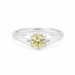 Load image into Gallery viewer, Yellow Solitaire Silver Ring