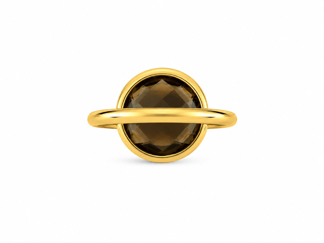 Smoky Quartz Bezel Statement Ring
