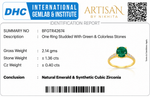Load image into Gallery viewer, Golden Oval Emerald &amp; Cubic Zirconia Ring