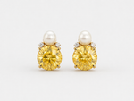 Load image into Gallery viewer, Pearl Glow Yellow Stone Silver Earrings