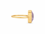 Load image into Gallery viewer, Golden Carved Amethyst Statement Ring