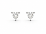 Load image into Gallery viewer, Heart Solitaire Silver Stud Earrings