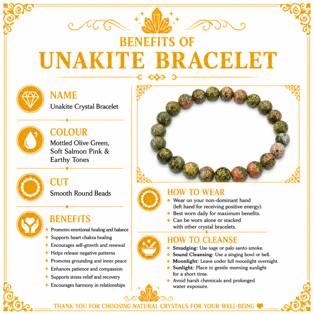 Unakite Crystal Bracelet