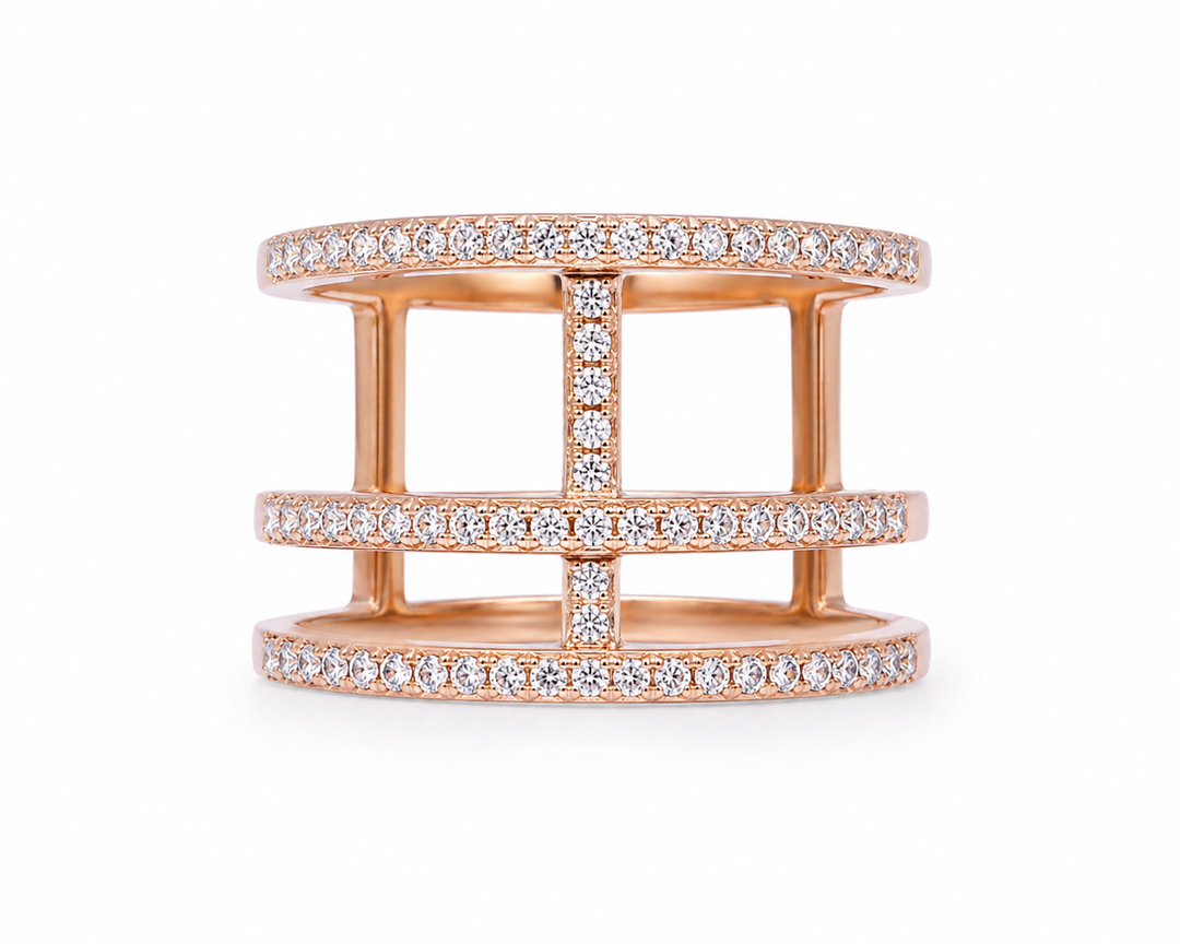 Rose Gold Multi-Layer Statement Ring
