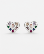 Load image into Gallery viewer, Candy Gem Heart Stud Earrings