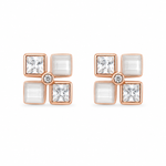 Load image into Gallery viewer, Rose Clover Crystal Stud Earrings