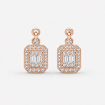 Load image into Gallery viewer, Rose Gold Emerald-Cut Drops