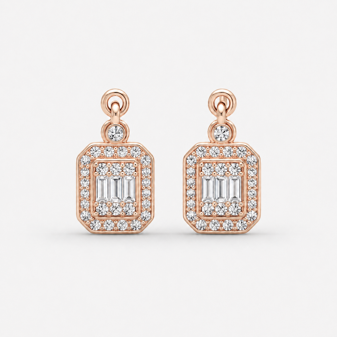 Rose Gold Emerald-Cut Drops
