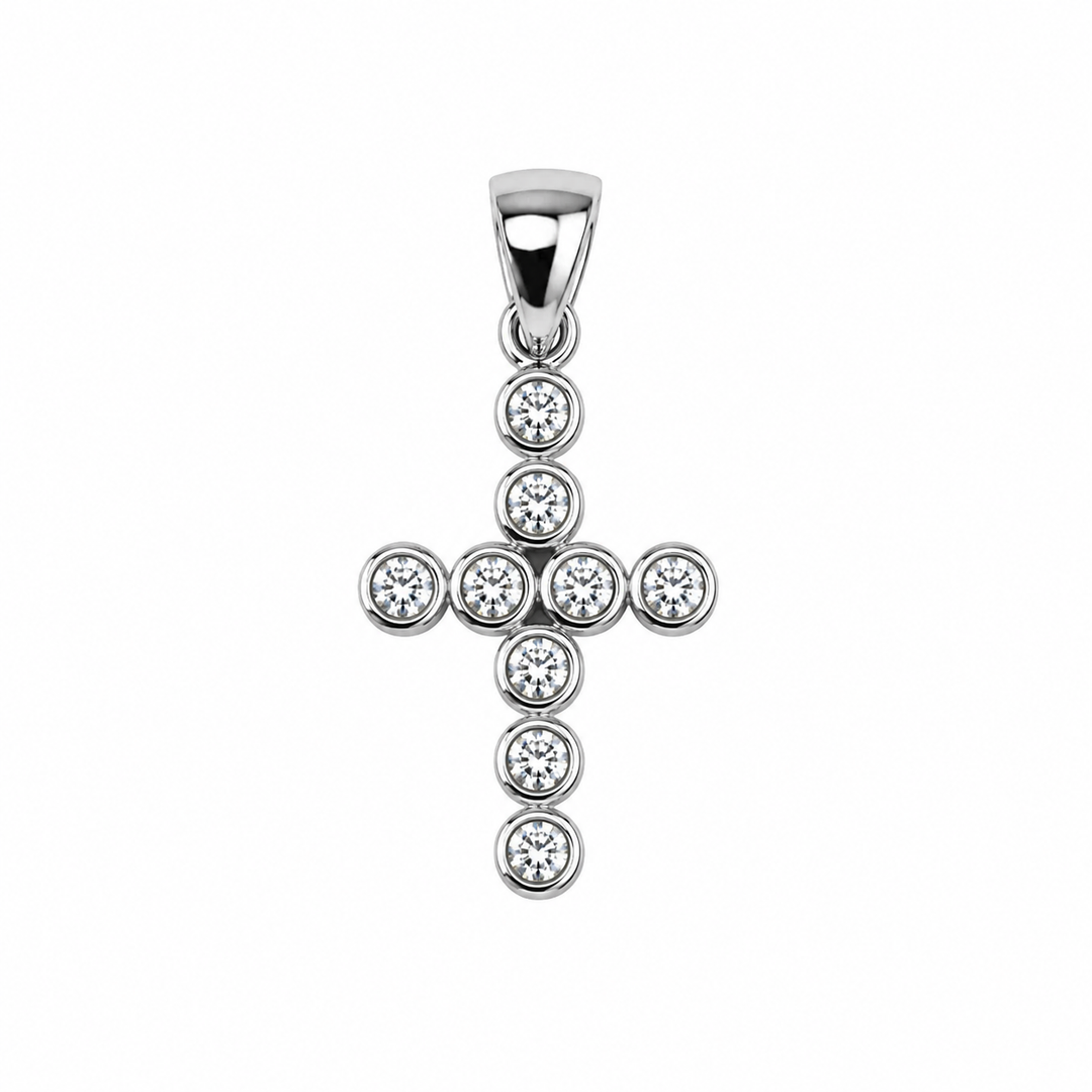 Classic Bezel Cross Pendant