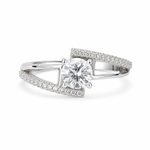 Load image into Gallery viewer, Round Solitaire Wrap Silver Ring