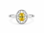Load image into Gallery viewer, Golden Citrine Floral Halo Sterling Silver Ring