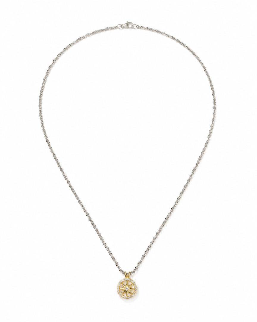 Golden Compass Charm Necklace