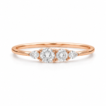 Load image into Gallery viewer, Rose Gold Five-Stone Zircon Silver Ring