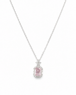 Load image into Gallery viewer, Blush Emerald-Cut Drop Necklace
