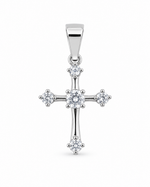 Load image into Gallery viewer, Radiant Cross Solitaire Pendant