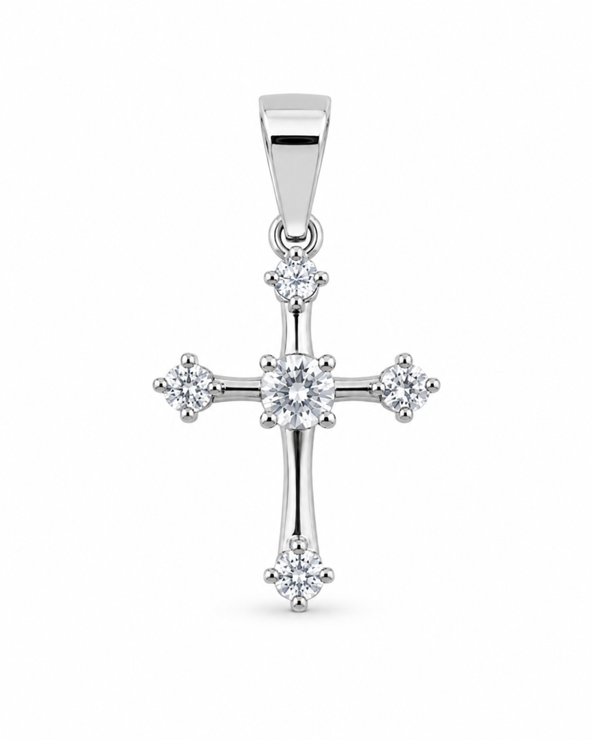 Radiant Cross Solitaire Pendant