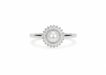 Load image into Gallery viewer, Pearl Halo Sterling Silver Ring
