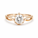 Load image into Gallery viewer, Gold Solitaire Twist Silver Ring