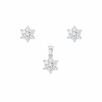 Load image into Gallery viewer, Snowflake Sparkle Pendant &amp; Stud Earrings Set