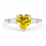 Load image into Gallery viewer, Yellow Heart Three-Stone Silver Ring