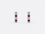 Load image into Gallery viewer, Ruby Line Bar Stud Earrings