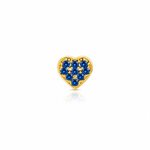 Load image into Gallery viewer, Royal Blue Heart Gold-Plated Sterling Silver Nose Pin