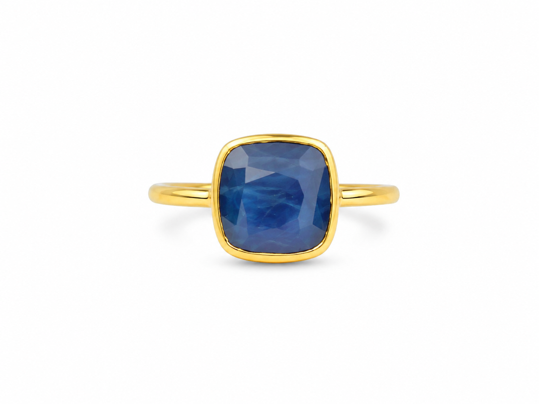 Royal Blue Sapphire Bezel Ring