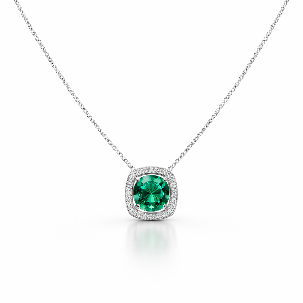 Royal Green Halo Pendant