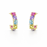 Load image into Gallery viewer, Multi-Colour Zircon Hoop Earrings