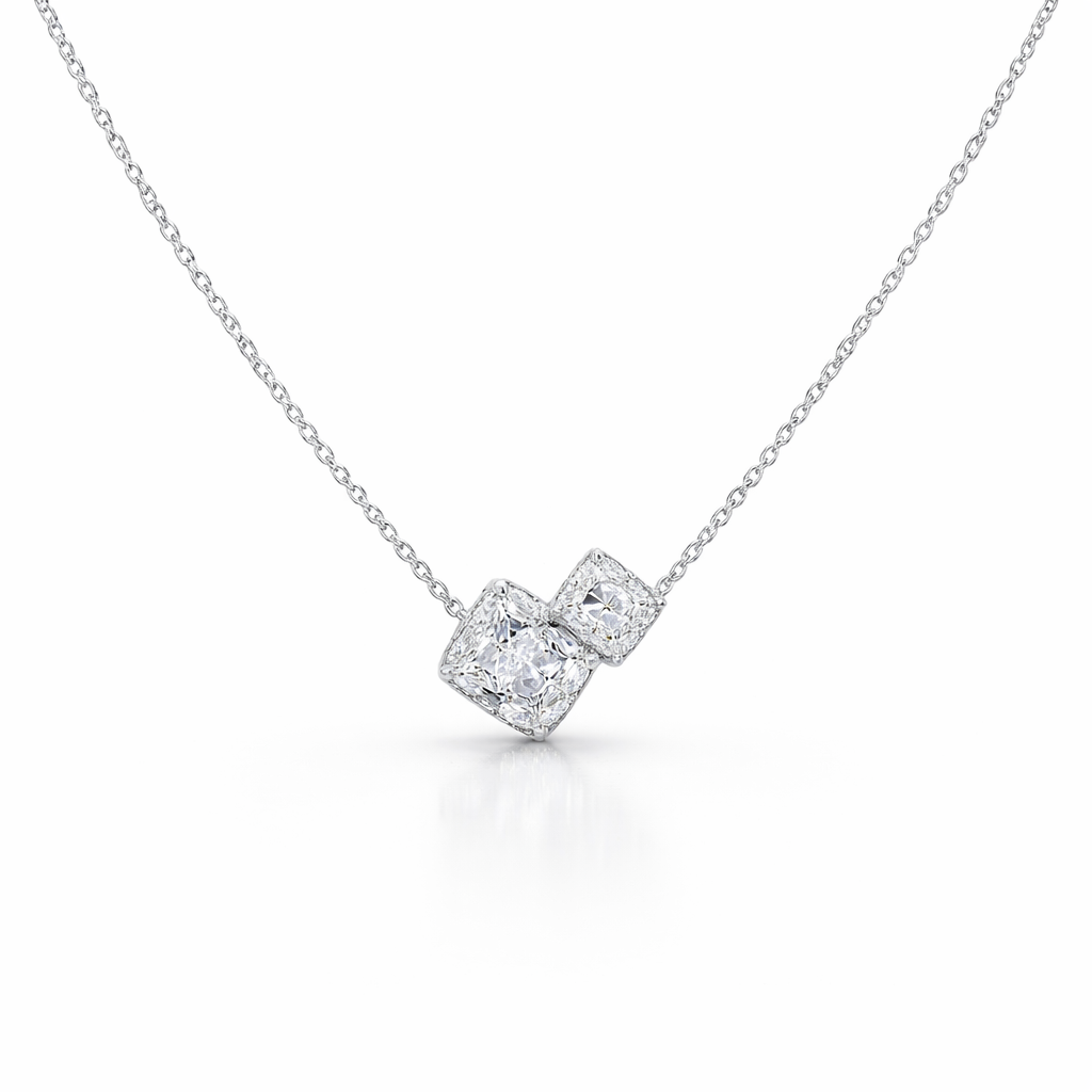 Elegant Moissanite Silver  Chain